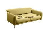 Canapea Fixa cu 3 Locuri Sevilla, 214 x 85 x 98 cm - Galben, SKU 560ARE1311