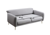 Canapea Fixa cu 3 Locuri Sevilla, 214 x 85 x 98 cm - Gri, SKU 560ARE1311