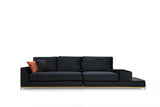 Canapea Fixa cu 4 Locuri Line, 320 x 84 x 102 cm - Negru, SKU 560ARE1315