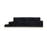 Canapea Fixa cu 4 Locuri Line, 320 x 84 x 102 cm - Negru, SKU 560ARE1315