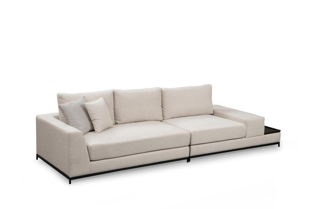 Canapea Fixa cu 4 Locuri Line, 320 x 84 x 102 cm - Bej, SKU 560ARE1315