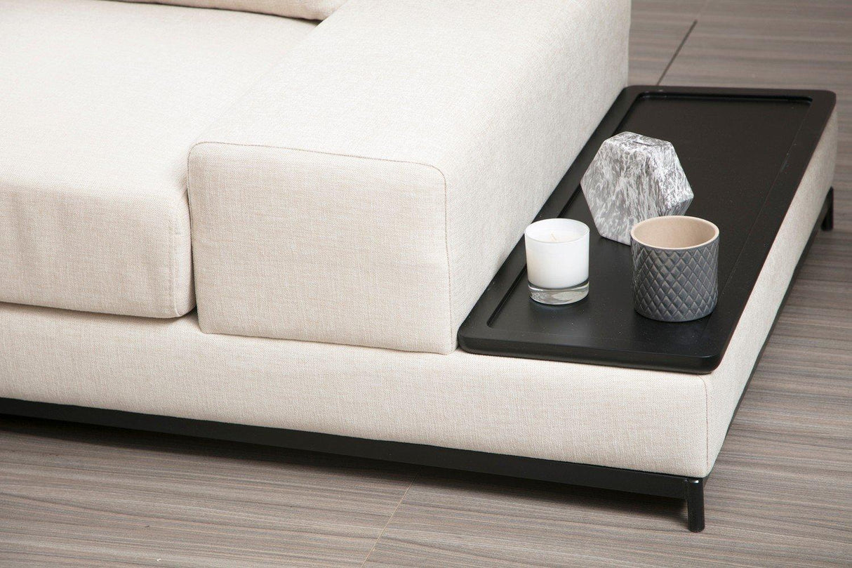 Canapea Fixa cu 4 Locuri Line, 320 x 84 x 102 cm - Bej, SKU 560ARE1315