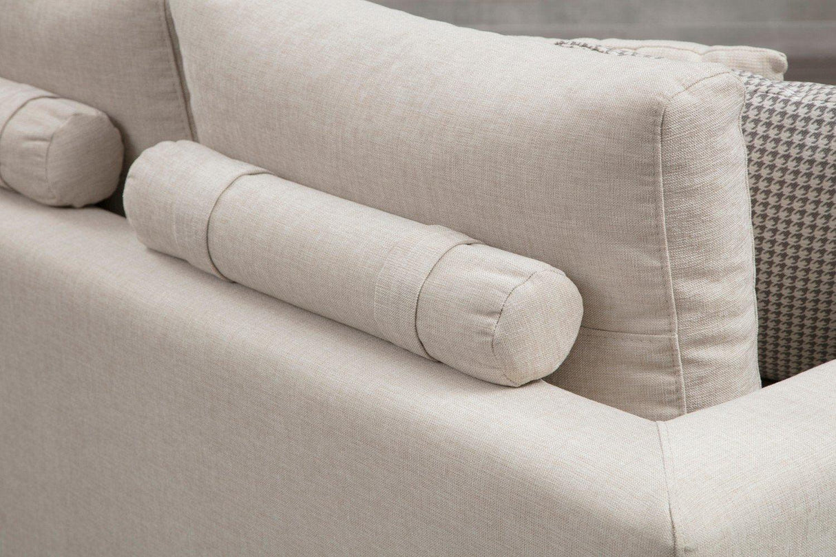 Canapea Fixa cu 4 Locuri Line, 320 x 84 x 102 cm - Bej, SKU 560ARE1315