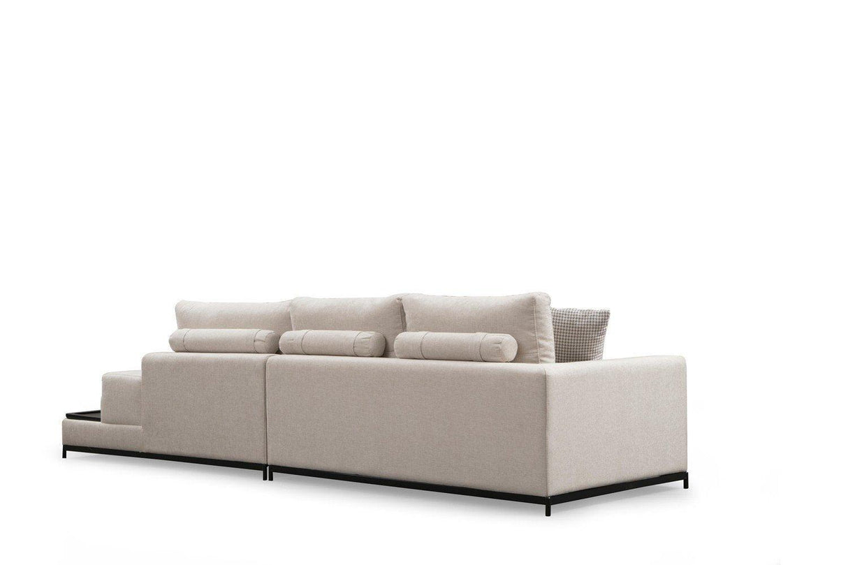 Canapea Fixa cu 4 Locuri Line, 320 x 84 x 102 cm - Bej, SKU 560ARE1315