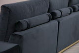 Canapea Fixa cu 4 Locuri Line, 320 x 84 x 102 cm - Negru, SKU 560ARE1315