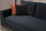 Canapea Fixa cu 4 Locuri Line, 320 x 84 x 102 cm - Negru, SKU 560ARE1315