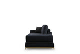 Canapea Fixa cu 4 Locuri Line, 320 x 84 x 102 cm - Negru, SKU 560ARE1315