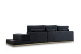 Canapea Fixa cu 4 Locuri Line, 320 x 84 x 102 cm - Negru, SKU 560ARE1315