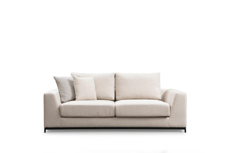 Canapea Fixa cu 3 Locuri Line, Bej, 201 x 84 x 102 cm