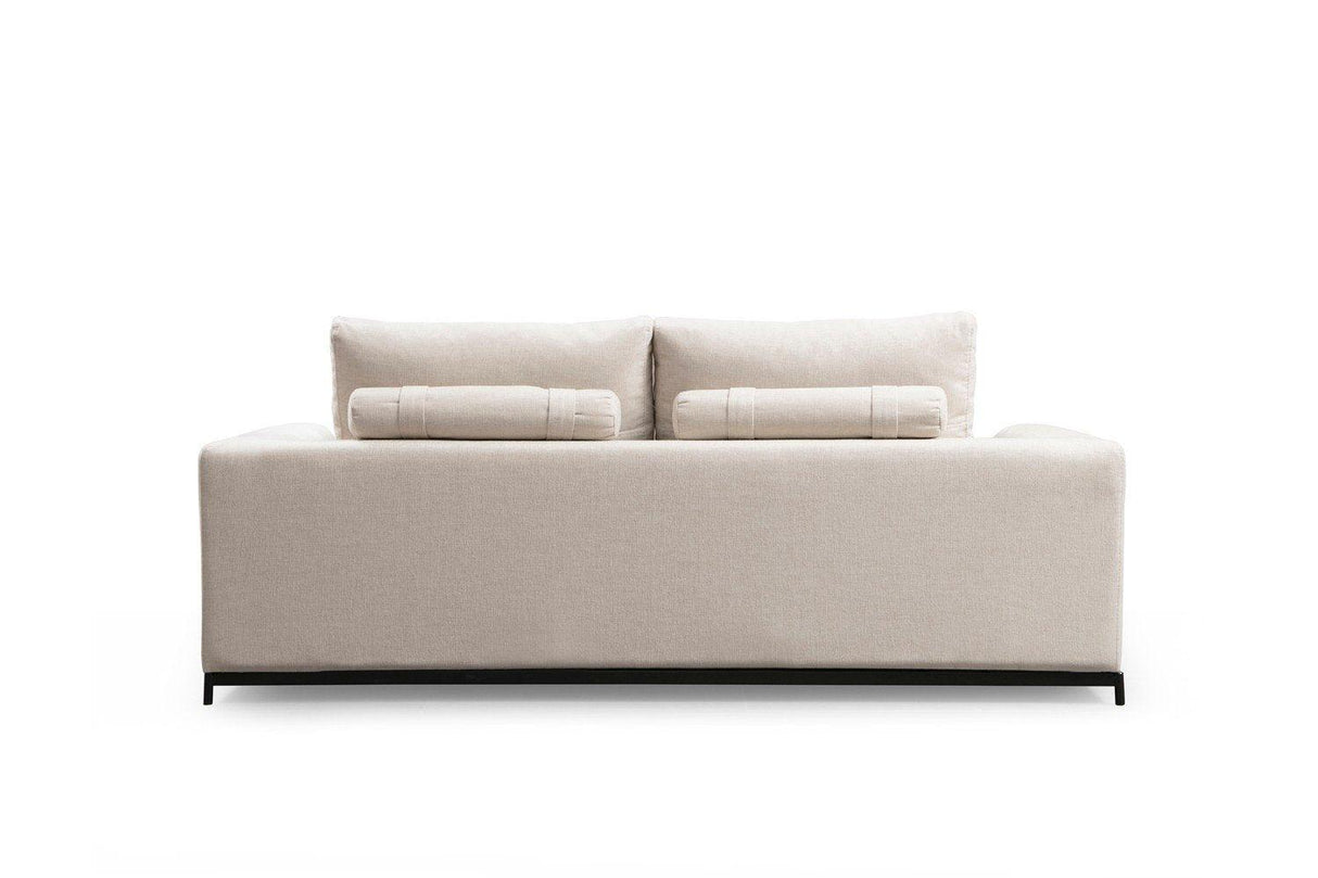 Canapea Fixa cu 3 Locuri Line, Bej, 201 x 84 x 102 cm