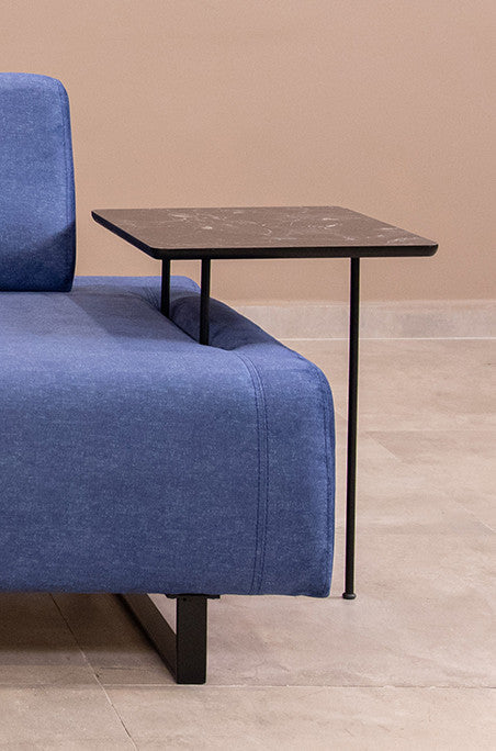 Canapea extensibilă 3 locuri Infinity, Cu măsuță laterală, Diverse culori, 90x66x80 cm - Albastru | SKU: 560ARE1322 | Canapea extensibilă 3 locuri Infinity, Cu măsuță laterală, 90x66x80 cm, varianta Albastru, produs pentru amenajarea locuinței, disponibil online în România la CasaMob