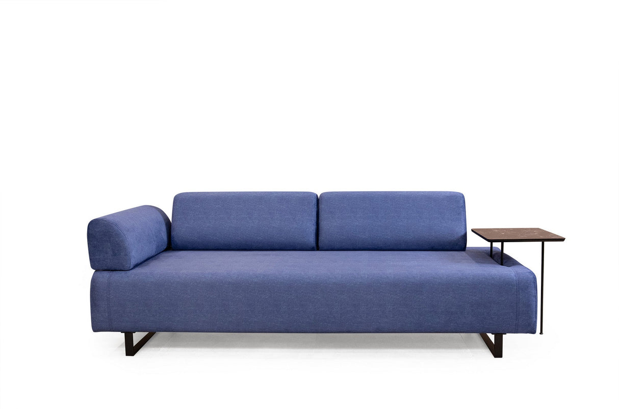 Canapea extensibilă 3 locuri Infinity, Cu măsuță laterală, Diverse culori, 90x66x80 cm - Albastru | SKU: 560ARE1322 | Canapea extensibilă 3 locuri Infinity, Cu măsuță laterală, 90x66x80 cm, varianta Albastru, produs pentru amenajarea locuinței, disponibil online în România la CasaMob