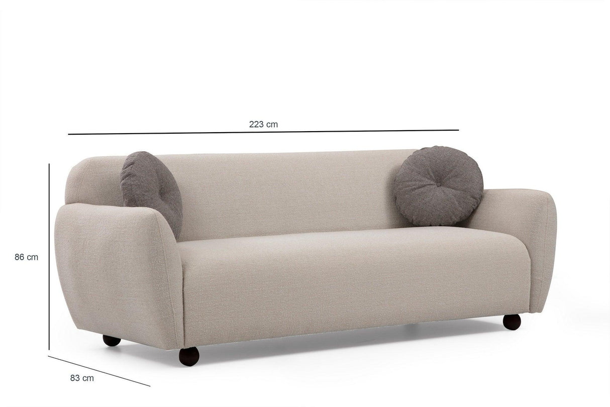 Canapea fixă 3 locuri Eddy, Diverse culori, Diverse dimensiuni - Crem - 83x62x86 cm | SKU: 560ARE1329 | Canapea fixă 3 locuri Eddy, varianta Crem - 83x62x86 cm, produs pentru amenajarea locuinței, disponibil online în România la CasaMob