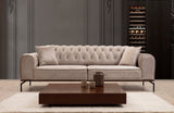 Canapea extensibilă 3 locuri Siesta, Spătar capitonat, Diverse culori, 78x62x92 cm - Crem | SKU: 560ARE1341 | Canapea extensibilă 3 locuri Siesta, Spătar capitonat, 78x62x92 cm, varianta Crem, produs pentru amenajarea locuinței, disponibil online în România la CasaMob