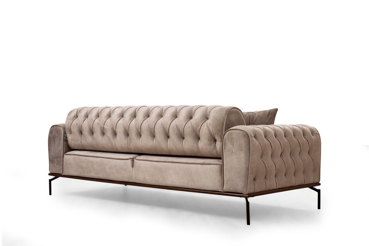 Canapea extensibilă 3 locuri Siesta, Spătar capitonat, Diverse culori, 78x62x92 cm - Crem | SKU: 560ARE1341 | Canapea extensibilă 3 locuri Siesta, Spătar capitonat, 78x62x92 cm, varianta Crem, produs pentru amenajarea locuinței, disponibil online în România la CasaMob