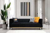Canapea Fixa cu  3 Locuri Lux  Willy, 222 x 75 x 89 cm - Negru, SKU 560ARE1343