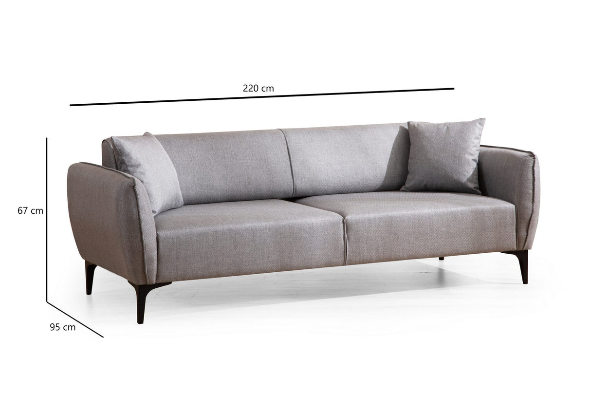Canapea fixă Belissimo, Diverse culori, Diverse configurații, Diverse dimensiuni - Gri - 220x95x67 cm - 3 locuri | SKU: 560ARE1360 | Canapea fixă Belissimo, varianta Gri - 220x95x67 cm - 3 locuri, produs pentru amenajarea locuinței, disponibil online în România la CasaMob