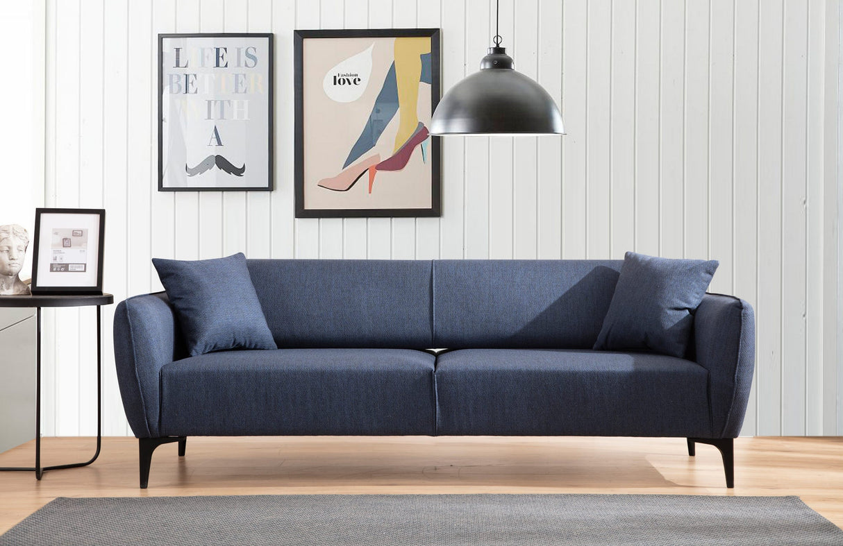 Canapea fixă Belissimo, Diverse culori, Diverse configurații, Diverse dimensiuni - Albastru - 220x95x67 cm - 3 locuri | SKU: 560ARE1361 | Canapea fixă Belissimo, varianta Albastru - 220x95x67 cm - 3 locuri, produs pentru amenajarea locuinței, disponibil online în România la CasaMob