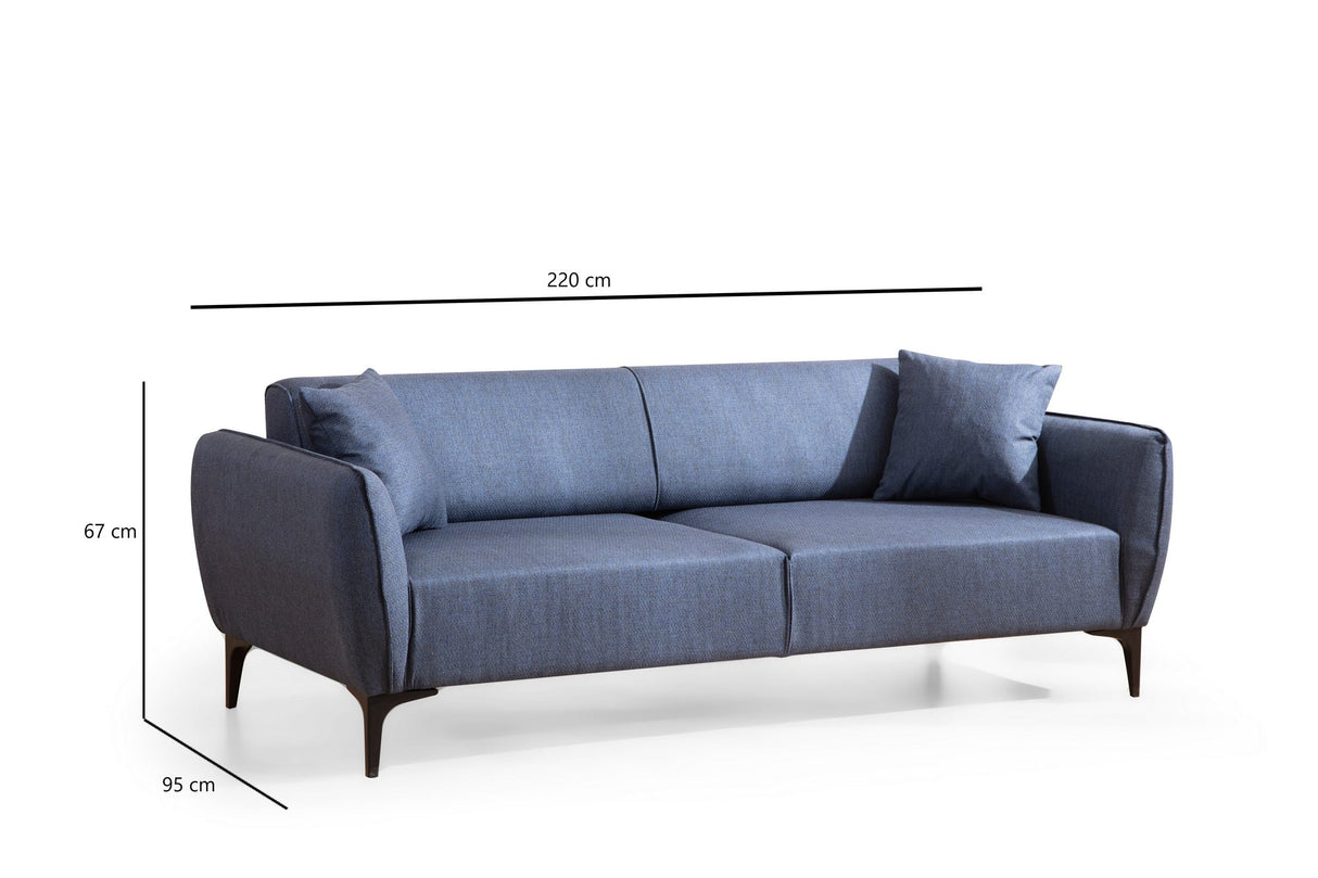 Canapea fixă Belissimo, Diverse culori, Diverse configurații, Diverse dimensiuni - Albastru - 220x95x67 cm - 3 locuri | SKU: 560ARE1361 | Canapea fixă Belissimo, varianta Albastru - 220x95x67 cm - 3 locuri, produs pentru amenajarea locuinței, disponibil online în România la CasaMob