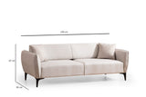 Canapea fixă Belissimo, Diverse culori, Diverse configurații, Diverse dimensiuni - Off white - 220x95x67 cm - 3 locuri | SKU: 560ARE1362 | Canapea fixă Belissimo, varianta Off white - 220x95x67 cm - 3 locuri, produs pentru amenajarea locuinței, disponibil online în România la CasaMob