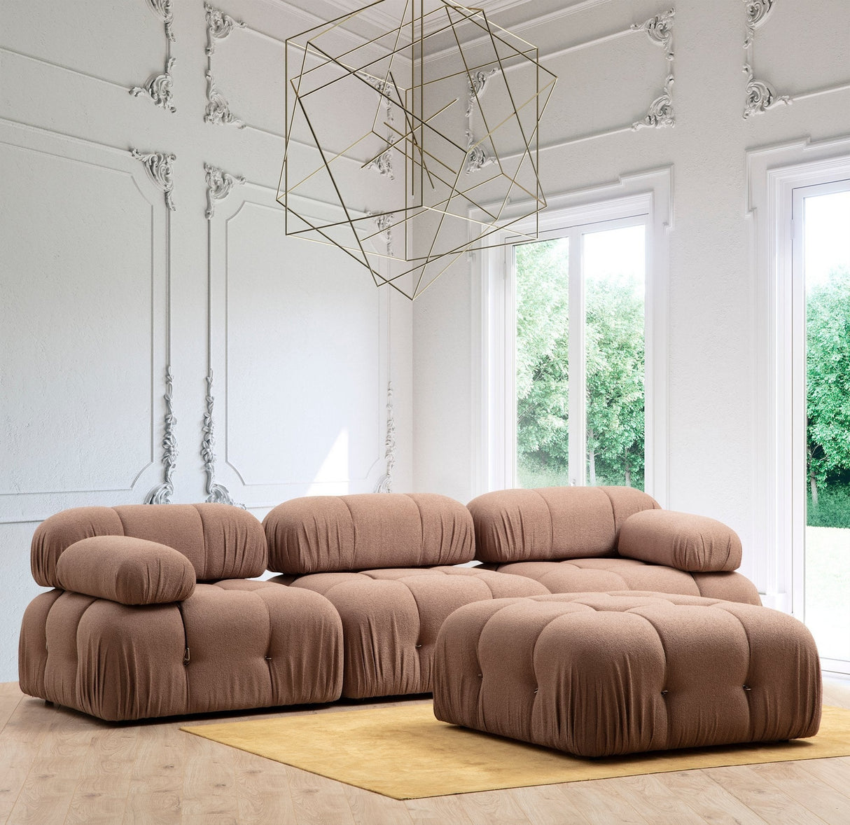 Taburet Bubble Pouffe Bouclette, Diverse culori, 95x65x45 cm - Maro | SKU: 560ARE1443 | Taburet Bubble Pouffe Bouclette, 95x65x45 cm, varianta Maro, produs pentru amenajarea locuinței, disponibil online în România la CasaMob