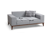 Canapea extensibilă Bellisimo, 2 locuri, Fixă, Gri, 184x85x91 cm