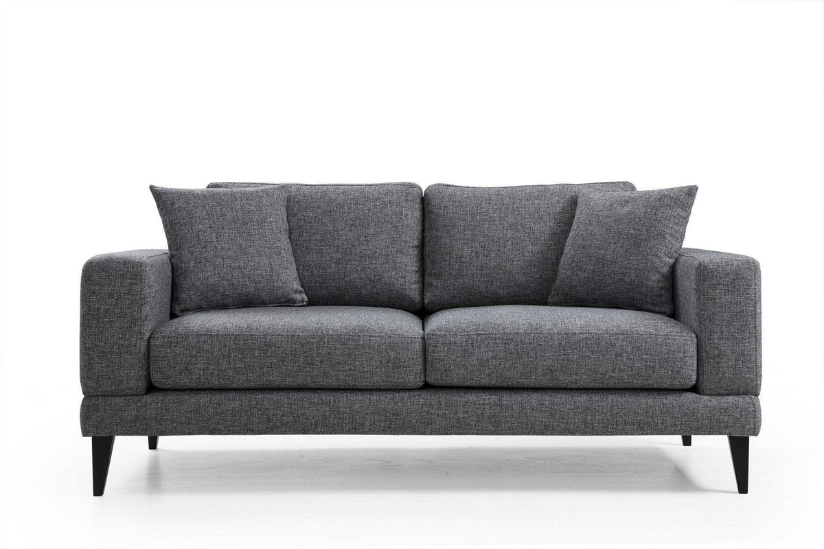 Canapea Fixa cu 2 Locuri Biutiful, Gri Inchis, 180 x 85 x 90 cm, SKU 560ARE1504