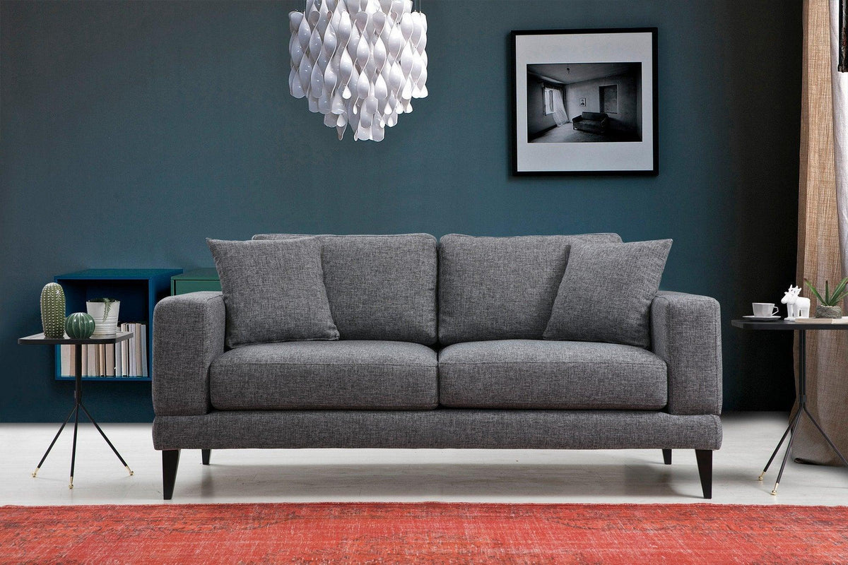 Canapea Fixa cu 2 Locuri Biutiful, Gri Inchis, 180 x 85 x 90 cm, SKU 560ARE1504