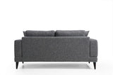 Canapea Fixa cu 2 Locuri Biutiful, Gri Inchis, 180 x 85 x 90 cm