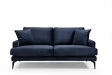 Canapea Fixa cu 2 Locuri Yase, 175 x 88 x 90 cm - Albastru, SKU 560ARE1505
