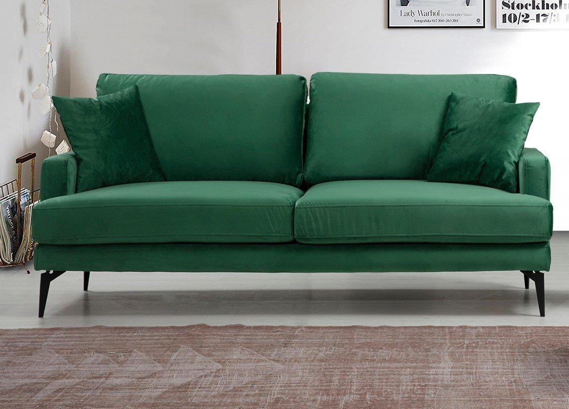 Canapea Fixa cu 2 Locuri Yase, 175 x 88 x 90 cm - Verde, SKU 560ARE1505
