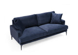 Canapea Fixa cu 2 Locuri Yase, 175 x 88 x 90 cm - Albastru, SKU 560ARE1505