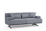 Canapea Fixa cu 2 Locuri Bentley, 200 x 80 x 110 cm - Gri, SKU 560ARE1507