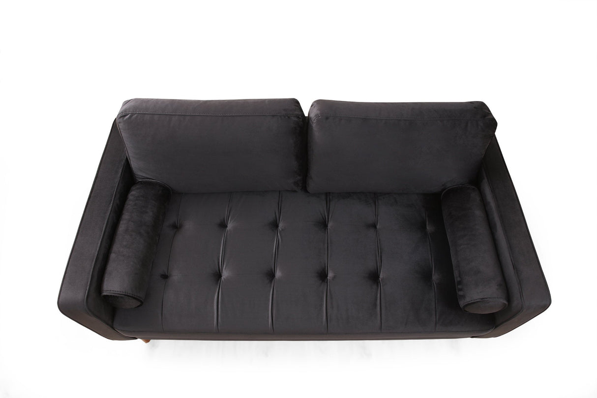 Canapea fixă Rome, Diverse culori, Diverse configurații, Ø10x70 cm - Negru - Stejar - 2 locuri | SKU: 560ARE1516 | Canapea fixă Rome, Ø10x70 cm, varianta Negru - Stejar - 2 locuri, produs pentru amenajarea locuinței, disponibil online în România la CasaMob