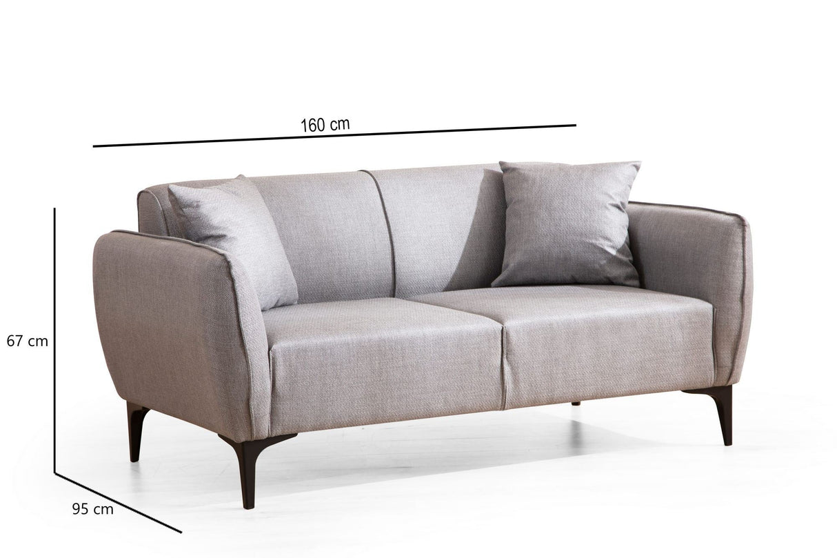 Canapea fixă Belissimo, Diverse culori, Diverse configurații, Diverse dimensiuni - Gri - 160x95x67 cm - 2 locuri | SKU: 560ARE1532 | Canapea fixă Belissimo, varianta Gri - 160x95x67 cm - 2 locuri, produs pentru amenajarea locuinței, disponibil online în România la CasaMob