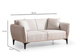 Canapea fixă Belissimo, Diverse culori, Diverse configurații, Diverse dimensiuni - Off white - 160x95x67 cm - 2 locuri | SKU: 560ARE1534 | Canapea fixă Belissimo, varianta Off white - 160x95x67 cm - 2 locuri, produs pentru amenajarea locuinței, disponibil online în România la CasaMob