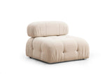 Canapea fixă 3 locuri Bubble (L1-O1-1R) - Bouclette, Crem, 95x65x75 cm