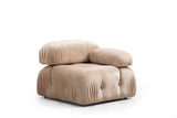 Canapea fixă 3 locuri Bubble (L1-O1-1R) - Velvet, Crem, 95x65x75 cm