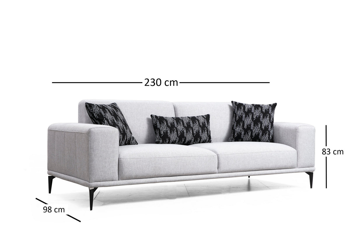 Canapea extensibilă 3 locuri Nikea, Gri