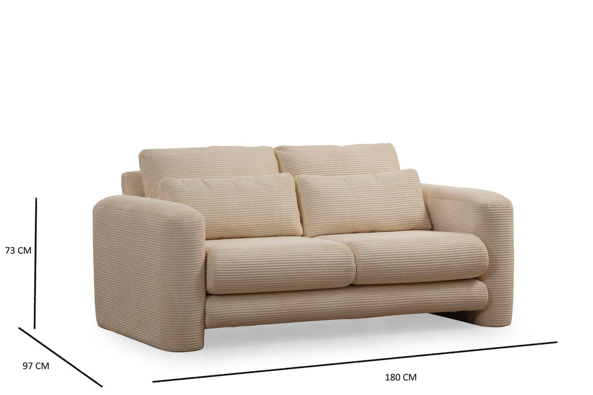 Canapea Lux 2 locuri Lily, 180 x 73 x 97 cm - Bej, SKU 560ARE1844