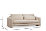 Canapea Lux 3 locuri Lily, 215 x 73 x 97 cm - Crem, SKU 560ARE1847