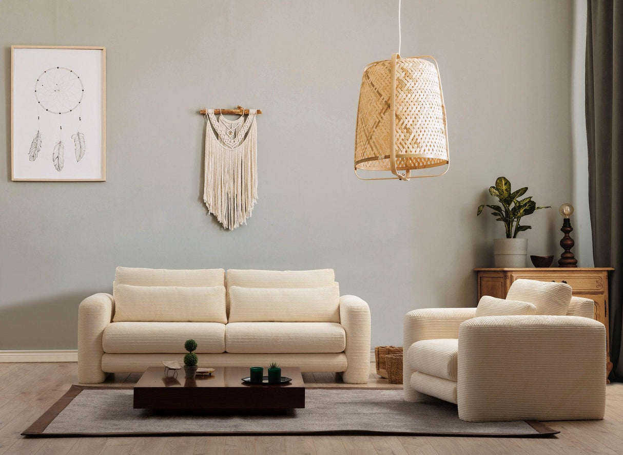 Canapea Lux 3 locuri Lily, 215 x 73 x 97 cm - Bej, SKU 560ARE1847