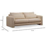 Canapea Lux 3 locuri Lily, 215 x 73 x 97 cm - Bej, SKU 560ARE1847