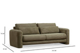 Canapea Lux 3 locuri Lily, 215 x 73 x 97 cm - Verde, SKU 560ARE1847