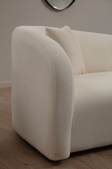 Canapea Fixa cu  2 locuri Asoste, Crem, 170 x 75 x 76 cm