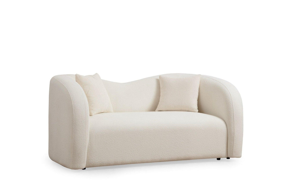 Canapea Fixa cu  2 locuri Asoste, Crem, 170 x 75 x 76 cm