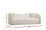 Canapea Fix 3 locuri Asoste, Crem, 225 x 75 x 76 cm