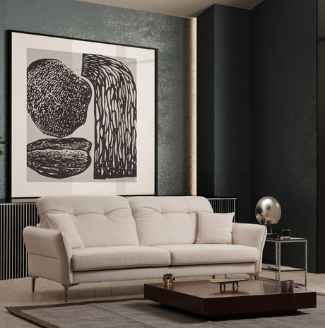 Canapea Fixa 3 locuri Costor, Alb, 230 x 96 x 100 cm