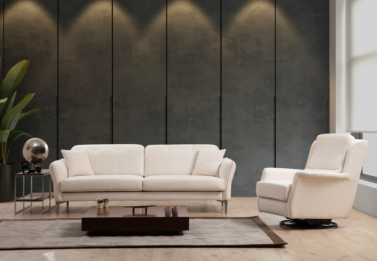 Canapea Fixa 3 locuri Costor, Alb, 230 x 96 x 100 cm