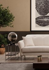 Canapea Fixa 3 locuri Costor, Alb, 230 x 96 x 100 cm
